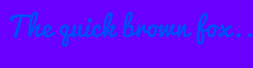 Image with Font Color 004BF8 and Background Color 6700FF